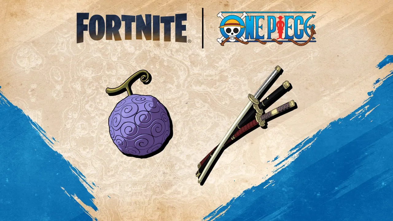 Gum-Gum Fruit and Zoro's three swords in Fortnite x One Piece