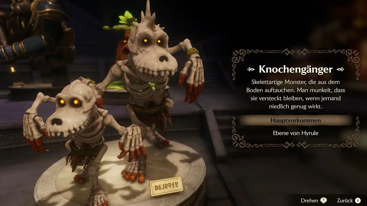 Stalchild statue in the Hall of Fallen Foes monster gallery (German-language screenshot)